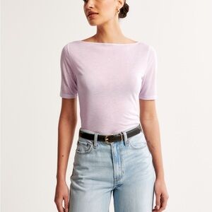 Abercrombie & Fitch Sheer Half-Sleeve Slash Top NWT